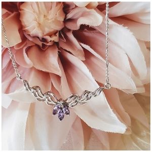 Vintage Style Necklace with Diamond Accents